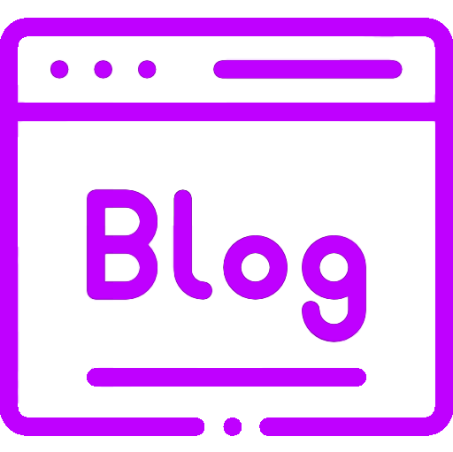 Icon of a web browser with the word 'blog' inside